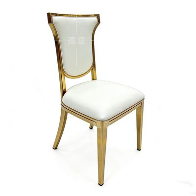 Bom preço Promoção Quente Mobiliário Moderno Barato para Casamentos e Festas Cadeira de Jantar Banquete em Aço Inoxidável Dourado de Costas Altas on-line