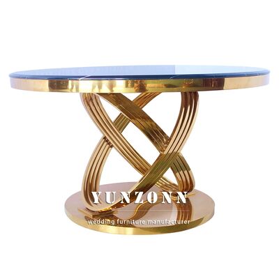 Bom preço Mesa de Bolo de Casamento Redonda com Estrutura de Aço Inoxidável e Tampo de Mármore para Festas on-line