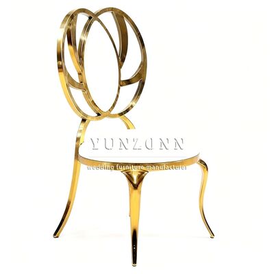 Bom preço Cadeira de Luxo Elegante para Eventos Aluguel de Cadeiras para Casamentos Aço Inoxidável Dourado Hotéis e Restaurantes on-line