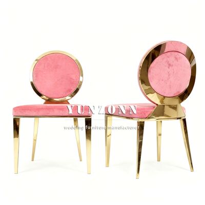 Bom preço Fábrica Fornecimento rosa e ouro Eventos Cadeira empilhável de aço inoxidável Ouro Luxo Louis Eventos Banquete Cadeiras de casamento para evento on-line