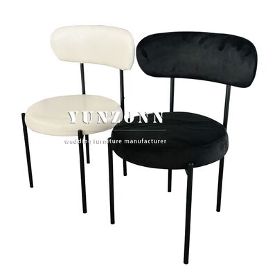 Bom preço Modern Luxury Black Metal Frame Velvet Cadeiras de Jantar Eventos Aluguer Cadeira de Veludo on-line