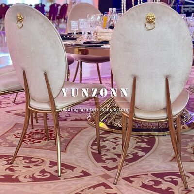 Bom preço Aluguel de Eventos Salão Boa Qualidade Rei Leão Real Cadeira de Casamento em Veludo Dourado de Aço Inoxidável on-line