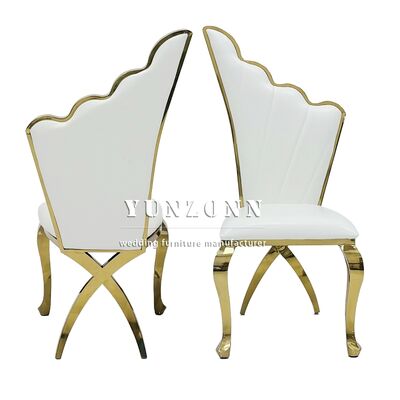 Bom preço Cadeira de casamento Infinity em aço inoxidável com asa de anjo banhada a ouro on-line