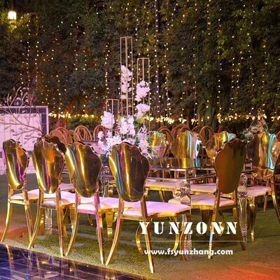 Bom preço Cadeiras Modernas de Luxo em Aço Inoxidável Dourado para Casamentos e Eventos on-line