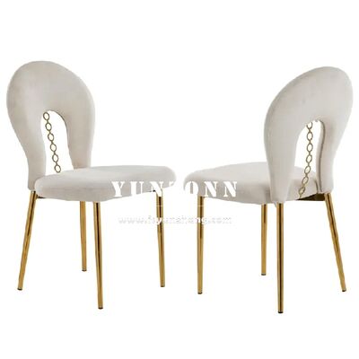 Bom preço Sherpa Design cadeira de veludo dourado com pernas de aço inoxidável para eventos de casamento e banquetes on-line