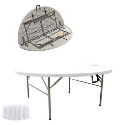 Bom preço Mesa de Jantar Redonda de Design Moderno com Estrutura de Ferro Dobrável Prática de Plástico para Uso em Hotéis Domésticos ao Ar Livre Mobiliário de Restaurante Atacado on-line
