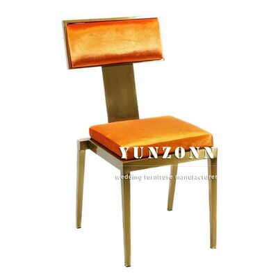 Bom preço Cadeira de Aço Inoxidável Escovado de Luxo para Eventos Muçulmanos Design Simples Cadeira de Banquete de Veludo para Casamentos Restaurantes on-line
