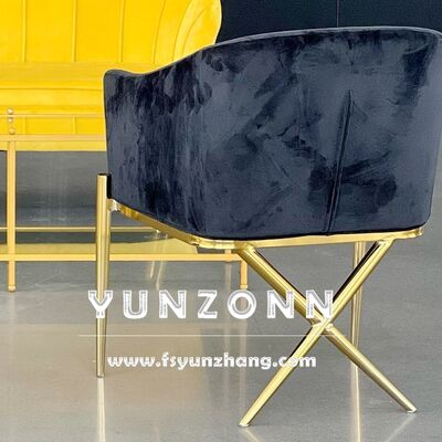 Bom preço Cadeira de Jantar Moderna com Braços e Pernas em X, Design em Aço Inoxidável, Cadeiras de Hotel em Veludo on-line