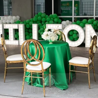 Bom preço Cadeira de Órbita Dupla Dourada de Luxo para Eventos, Casamentos, Hotéis, Restaurantes, Bares Externos - Aluguel de Cadeira em Aço Inoxidável on-line
