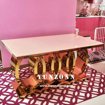 Bom preço Mesa de Jantar de Luxo Italiana Audi Moderna com Tampo de Mármore Antigo de Aço e Metal para Uso em Cozinha, Hotel e Sala de Jantar Doméstica on-line