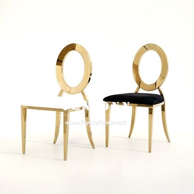 Bom preço Cadeira Louis Oz antiga com moldura de aço inoxidável de ouro para eventos modernos Banquetes Hotéis Restaurantes Apartamentos Cadeira de casamento on-line