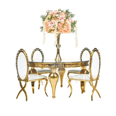 Bom preço Cadeiras de Banquete Acrílicas Recém-Projetadas com Estrutura de Aço Inoxidável Dourado em X e Encosto Oval em Couro PU para Sala de Estar Comercial on-line