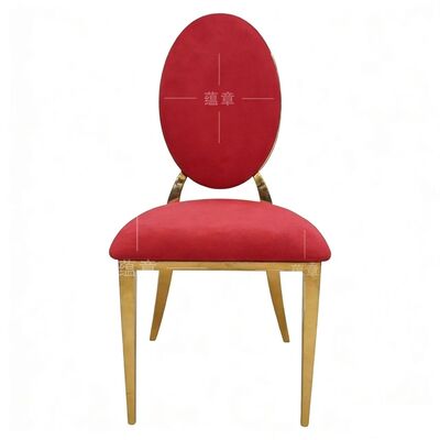 Novo modelo de casamento de ouro real cadeiras de espinha dorsal de aço inoxidável com veludo vermelho estilo moderno eventos ao ar livre hotéis bares festa