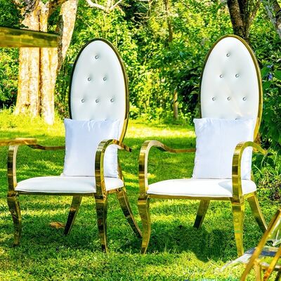 Bom preço Trono moderno de aço inoxidável de metal Cadeiras Rei e Rainha Casamento Cadeira Imperatriz para Eventos Banquetes Hotéis on-line