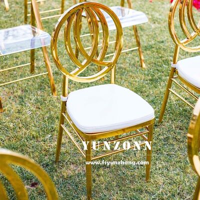 Bom preço China Fábrica de fornecimento de aço inoxidável Phoenix cadeira em ouro e branco para casamentos Banquetes Hotéis Restaurantes ao ar livre Apartamentos on-line