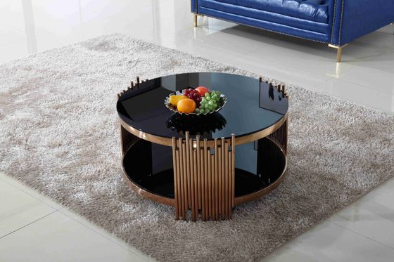Bom preço A mesa de centro à moda luxuosa moderna do círculo do ouro da tabela de chá ajustou a mobília da sala de visitas on-line