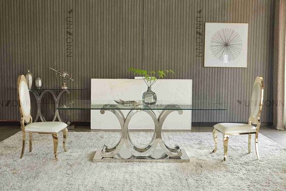 Bom preço 10 mesa de jantar moderna de Seaters SS com o vidro moderado removível on-line