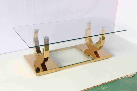 Bom preço A mesa de centro baixa em forma de u de 2 partes do ouro do si ajustou a mobília da casa da sala de visitas on-line